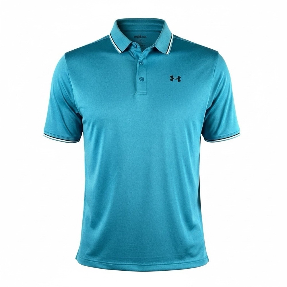 NWT Under Armour Playoff 3.0 Rib Polo Mens XLT Blue Golf Shirt UPF 40 Stretch